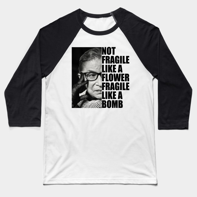 Ruth Bader Ginsburg Baseball T-Shirt by hananeshopping